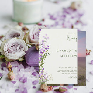 Invitation Simple Lavande Photographie de Couple Mariage