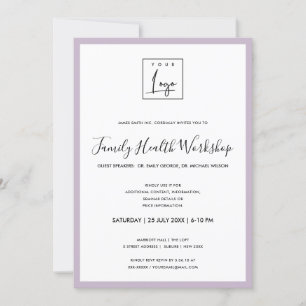 INVITATION SIMPLE LILAC LAVENDER VOTRE ATELIER DE LOGO ÉVÉNEM