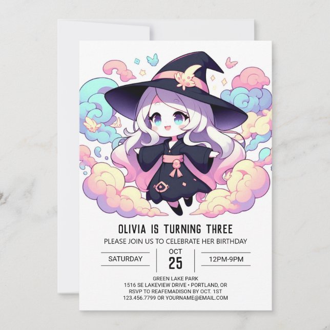 Invitation Simple Little Wizard Anniversaire (Devant)