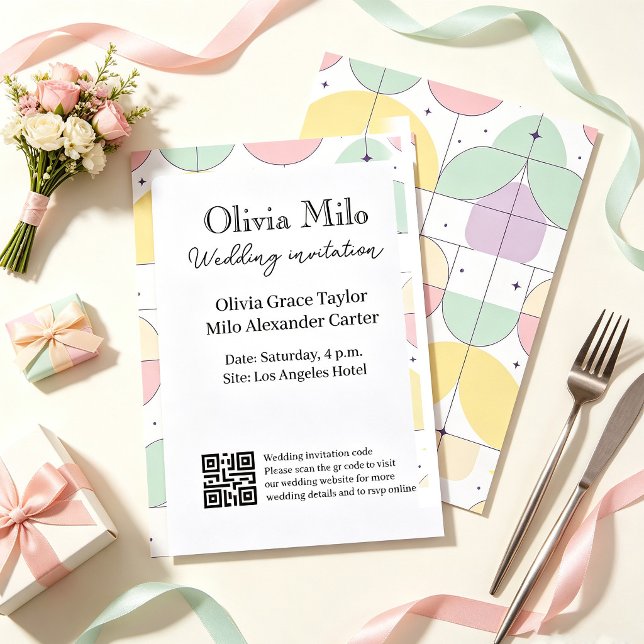 Invitation Simple mais coloré mariage (Créateur téléchargé)