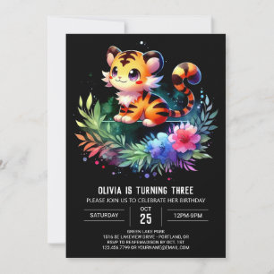 Invitation Simple Majestic Tiger Anniversaire