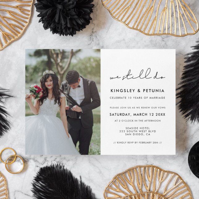 Invitation Simple manuscrit Nous faisons toujours Vow photo d (Créateur téléchargé)