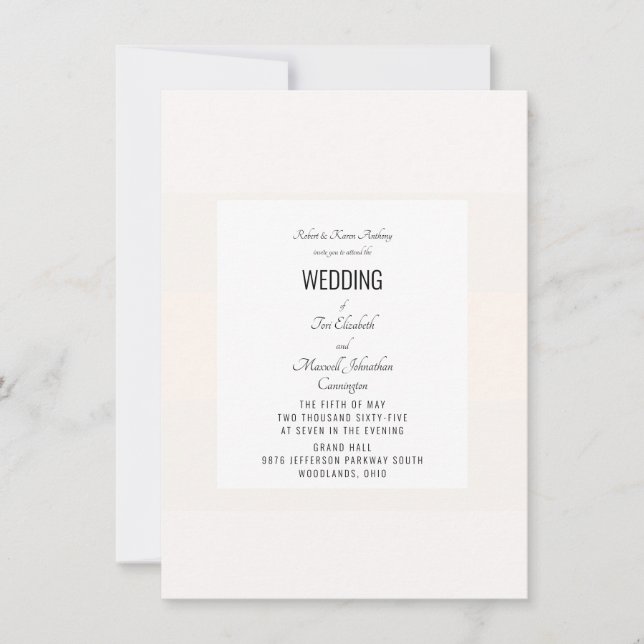 Invitation Simple Mariage au Pastel (Devant)