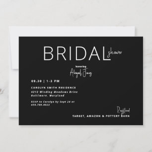 Invitation Simple Mariage Contemporain B/W