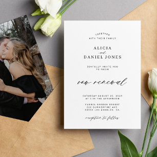 Invitation Simple mariage de renouvellement de voeux photo no