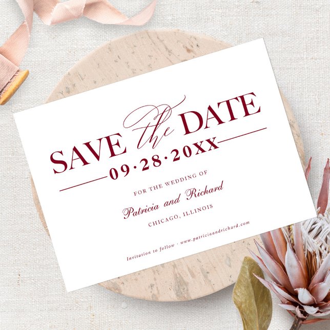 Invitation Simple Mariage Élégant Enregistrer La Date Non Pho (Créateur téléchargé)