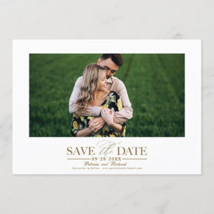 Invitation Simple Mariage Élégant Enregistrer La Date Photo