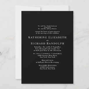 Invitation Simple Mariage Formel Noir 2 Lieu