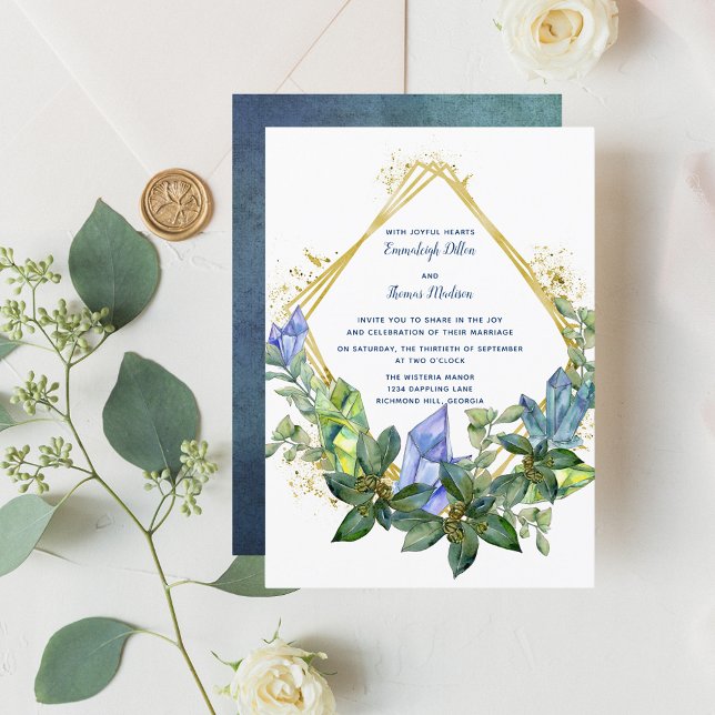 Invitation Simple Mariage Géométrique de Verdure (Créateur téléchargé)