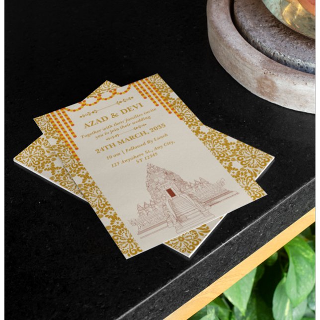 Invitation Simple mariage indien du Sud  (Créateur téléchargé)