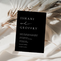 Simple Mariage minimaliste élégant noir et blanc