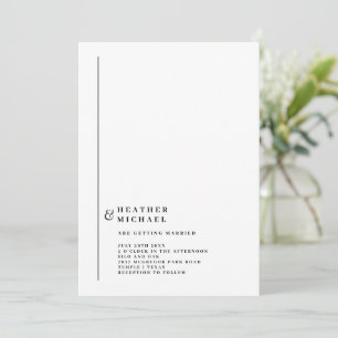 Invitation Simple Mariage Moderne Noir Blanc