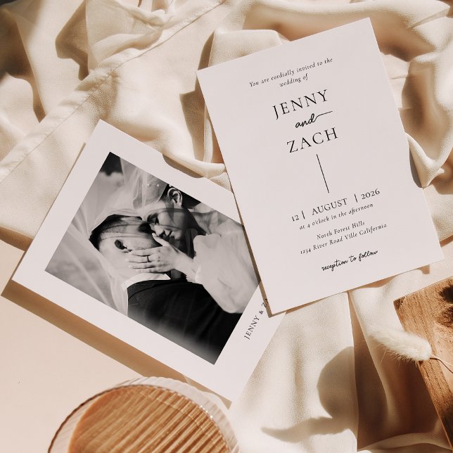 Invitation Simple Mariage Photo Moderne (Créateur téléchargé)
