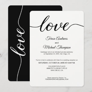 Invitation Simple Mariage Script Mariage Réception Elopement