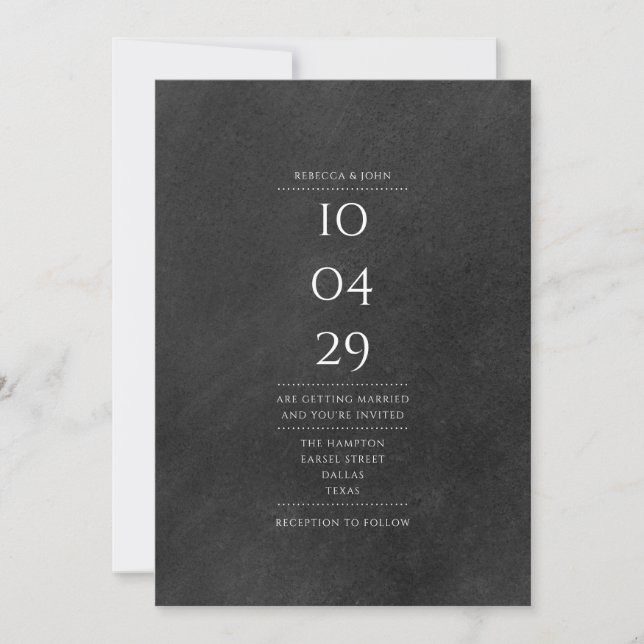 Invitation Simple Mariage Tableau Noir Date Spéciale Rustique (Devant)