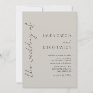 Invitation Simple mariage taupe