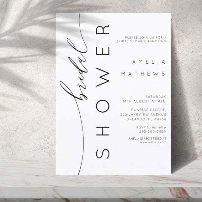 Invitation Simple Mariage Typographie Noir & Blanc (Créateur téléchargé)
