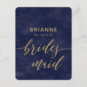 Invitation Simple Marine Aquarelle Vous Serez Bridesmaid