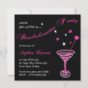 Invitation Simple Martini Swirl Bachelorette