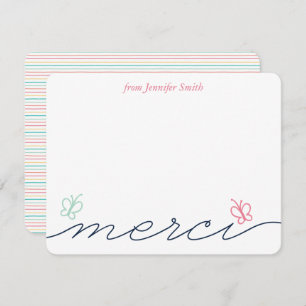 Invitation Simple Merci Butterfly