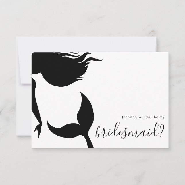 Invitation Simple Mermaid Silhouette Bridesmaid (Devant)