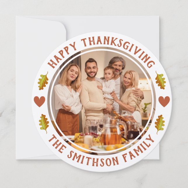 Invitation Simple mignonne Automne Thanksgiving Famille Meetu (Devant)