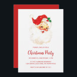 Invitation Simple mignonne Noël Vintage du Père Noël<br><div class="desc">Jolie invitation à la fête de Noël avec un Père Noël vintage avec les détails de votre événement en rouge.</div>