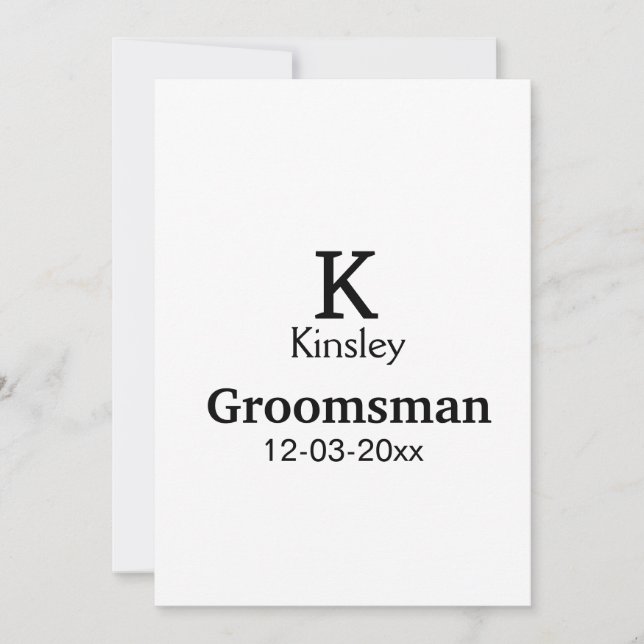 Invitation SIMPLE MINIMAL ajoutez votre nom témoin de mariage (Devant)