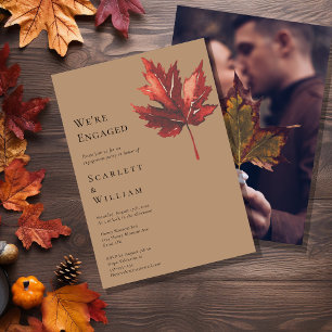 Invitation Simple Minimal Automne Terracotta Photo Nous somme