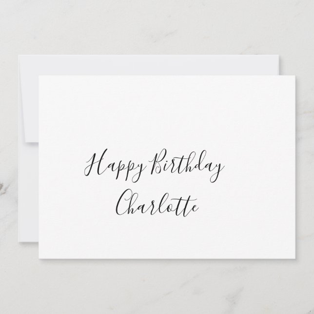 Invitation SIMPLE MINIMAL.CUTIE AJOUTER NOM BÉBÉ joyeux anniv (Devant)