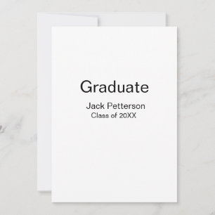 Invitation simple minimal diplômé ajouter nom moderne classe