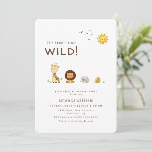 Invitation Simple Minimal Faune Sauvage Sarafi Baby Shower