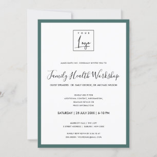INVITATION SIMPLE MINIMAL VERT ATELIER DE LOGO GALA ÉVÉNEMENT