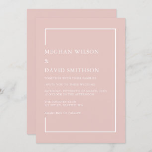 Invitation Simple minimaliste Blush Mariage moderne