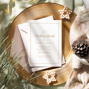 Invitation Simple Minimaliste Cadre de Brunch Mariage or