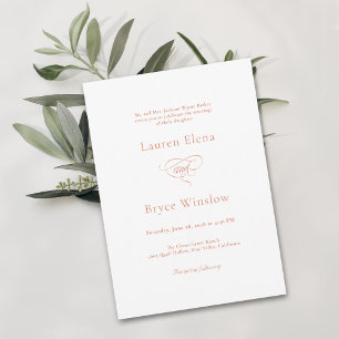 Invitation Simple minimaliste Élégant Mariage d'agrumes blanc