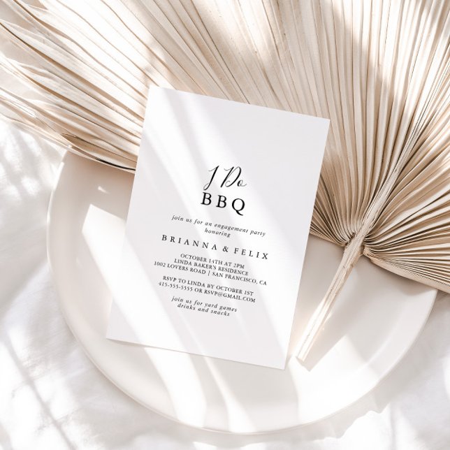 Invitation Simple minimaliste Je fais BBQ Engagement Party (Créateur téléchargé)