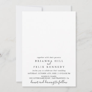 Invitation Simple minimaliste Mariage artistique