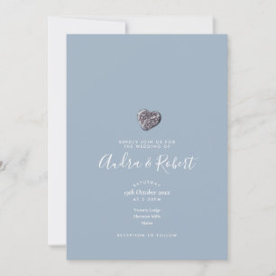 Invitation Simple minimaliste Mariage de script de caillou