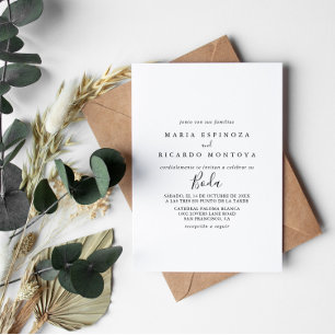 Invitation Simple minimaliste Mariage espagnol