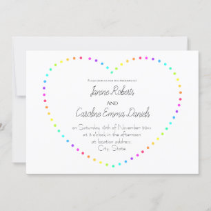 Invitation Simple minimaliste Mariage lesbien arc-en-ciel
