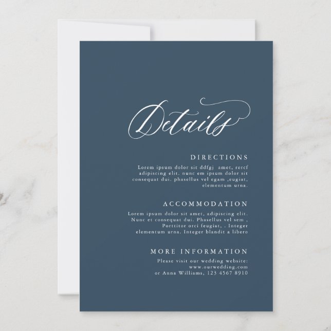 Invitation Simple minimaliste moderne Dusty Blue Detail Maria (Dos)
