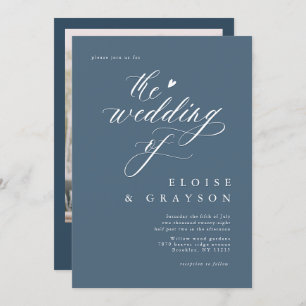 Invitation Simple minimaliste moderne Dusty Blue Detail Maria