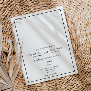 Invitation Simple minimaliste moderne Mariage classique
