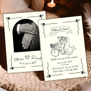 Invitation Simple minimaliste Moderne Mariage Dessiné à la ma