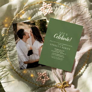 Invitation Simple Minimaliste Photo Dark Sage Célébrons