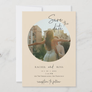 Invitation Simple Minimaliste Photo   Mariage Beige 