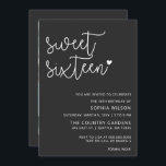 Invitation Simple minimaliste Script Sweet 16 Anniversaire Ph<br><div class="desc">Simple minimaliste Script Sweet 16 Anniversaire Photo Invitation</div>