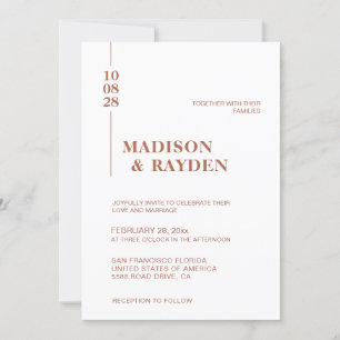 Invitation Simple minimaliste Terracotta Bold Mariage de scri