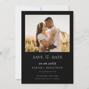 Invitation Simple Modern Black Script Enregistrer La Photo Da